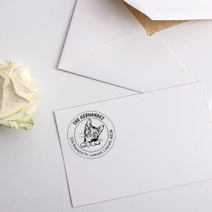 Bengal Cat Return Address  Rubber Stamp