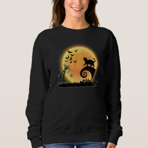 Bengal Cat Scary And Moon Kitty Halloween Costume Sweatshirt