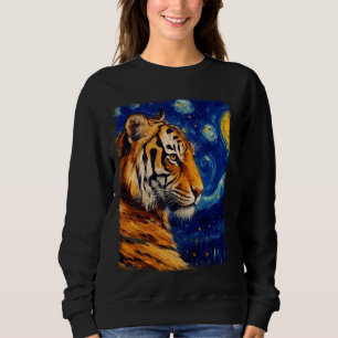 Bengal Cat Starry Night Painting Sweatshirt