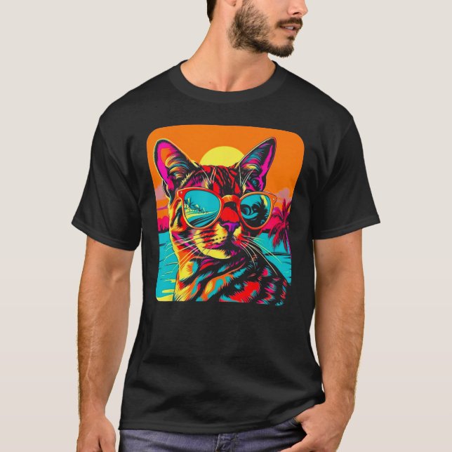 Bengal Cat Summer Beach T-Shirt (Front)