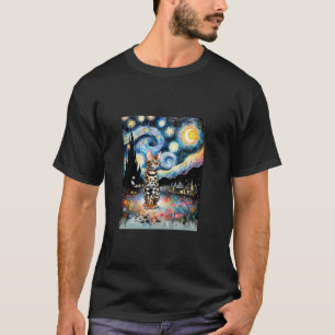 Bengal Cat Van Gogh Starry Night Painting Long Sle T-Shirt