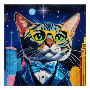 BENGAL CAT-VEGAS NIGHTLIFE 3 POSTER