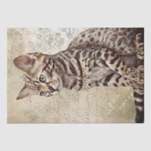 Bengal Cat Watercolor Tissue Paper