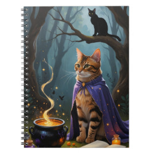 Bengal Cat Whimsical Halloween Painting Notebook