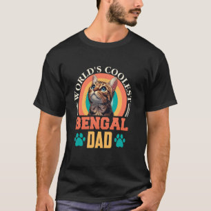 Bengal Cat WORLD'S COOLEST BENGAL DAD Funny Vintag T-Shirt