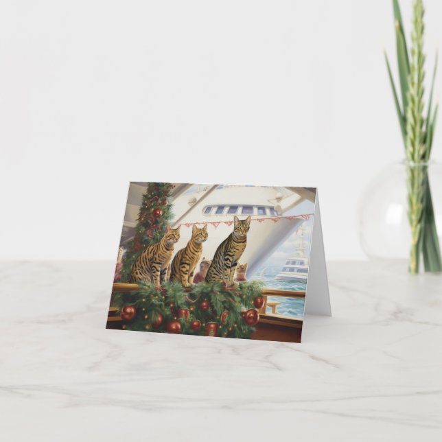 Bengal Cats Christmas Cruise: Pawsome Holiday Card (Front)