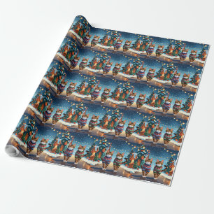 Bengal Cats Christmas Snow Holiday Wrapping Paper