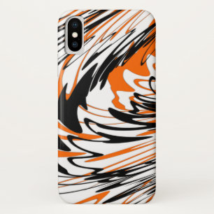 Bengal Colours Squiggly Orange and Black Lines iPhone X Case