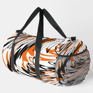 Bengal Colours Squiggly Orange and Black Lines Duffle Bag
