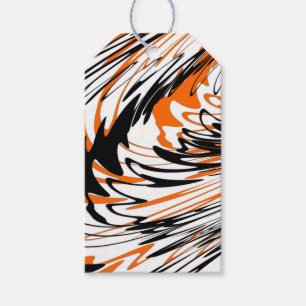 Bengal Colours Squiggly Orange and Black Lines Gift Tags