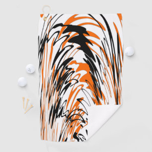 Bengal Colours Squiggly Orange and Black Lines Golf Towel