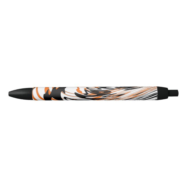 Bengal Colours Squiggly Orange and Black Lines Ink Pen (Front)