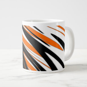 Bengal Colours Squiggly Orange and Black Lines Large Coffee Mug