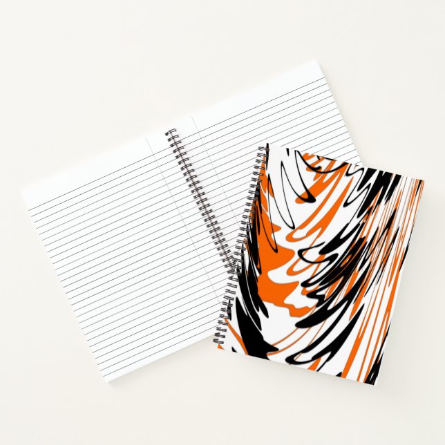 Bengal Colours Squiggly Orange and Black Lines Notebook (Inside)