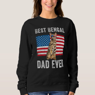 Bengal Dad American Flag Bengal Cat  Owner Kitty K Sweatshirt