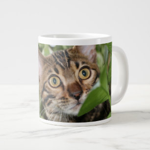 BENGAL KITTEN IN POTHOS LARGE COFFEE MUG