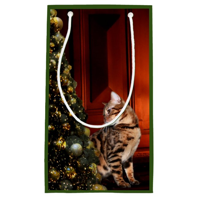 Bengal Kitty Christmas Small Gift Bag (Front)