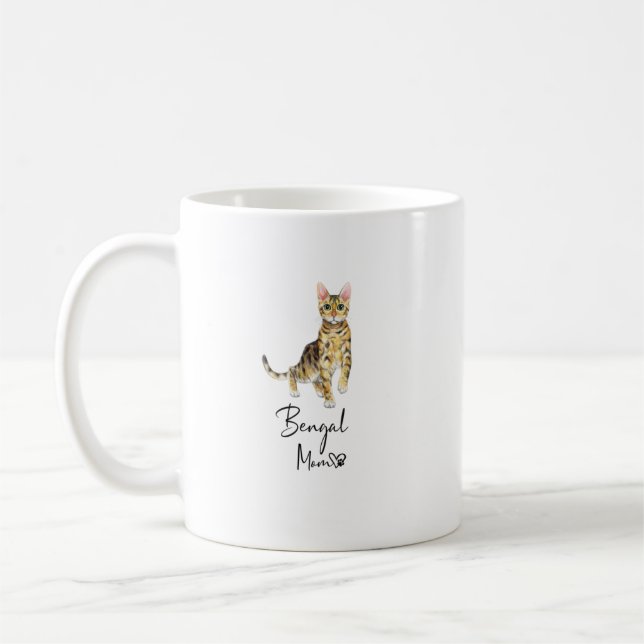 Bengal Mom Cute Cat Mother Kitten Girl Gift Coffee Mug (Left)