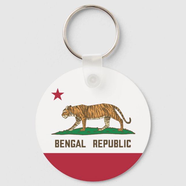 Bengal Republic Tiger Flag Bengali Pride Key Ring (Front)