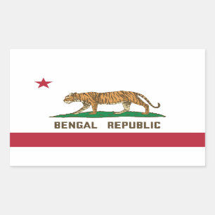 Bengal Republic Tiger Flag Bengali Pride Rectangular Sticker