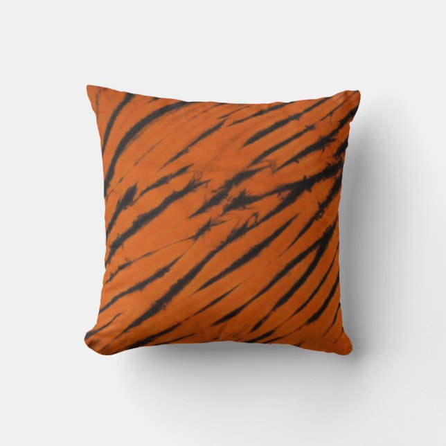Bengal Stripes Tie Dye American MoJo Pillow (Front)