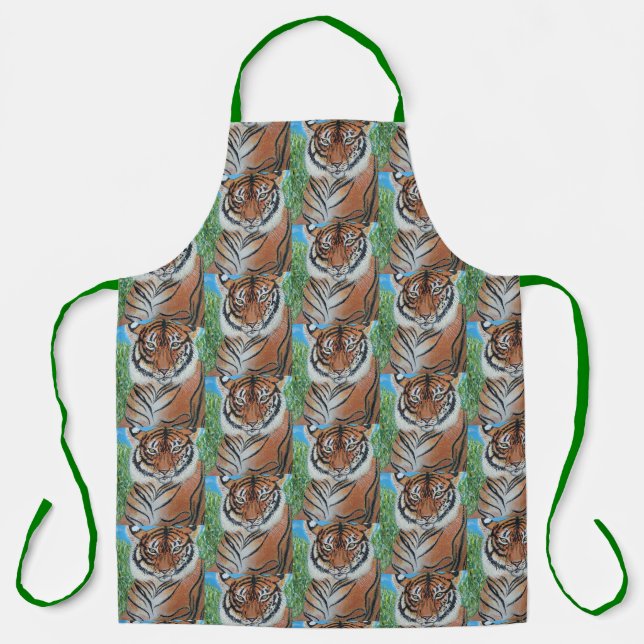 Bengal Tiger All-Over Print Apron (Front)