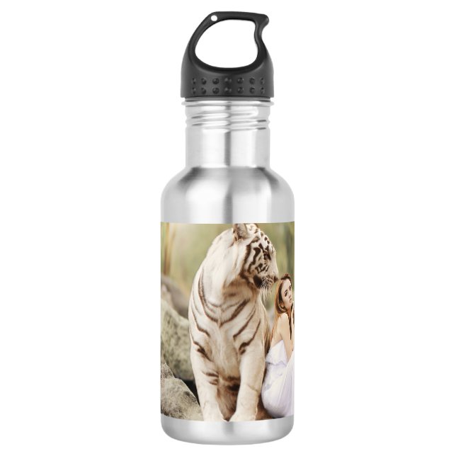 Bengal Tiger and Lady 532 Ml Water Bottle (Front)