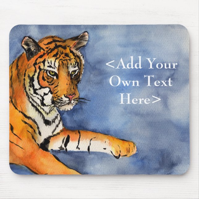Bengal Tiger Art Watercolor Painting Mousepad (Front)