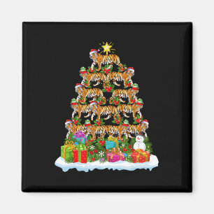 Bengal Tiger Christmas Tree Lighting Santa Bengal Magnet
