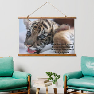 Bengal Tiger cub watching  Hanging Tapestry