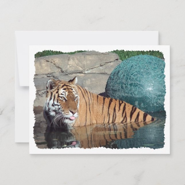 Bengal Tiger Customisable Stylised Invitation (Front)