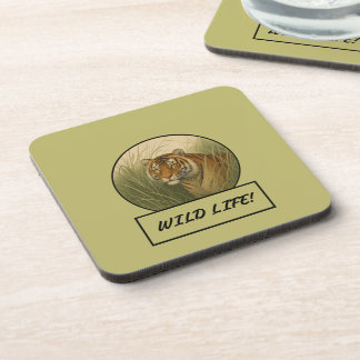 Bengal Tiger Dark Khaki Coaster Set