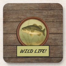 Bengal Tiger Dark Wood Grain Coaster Set