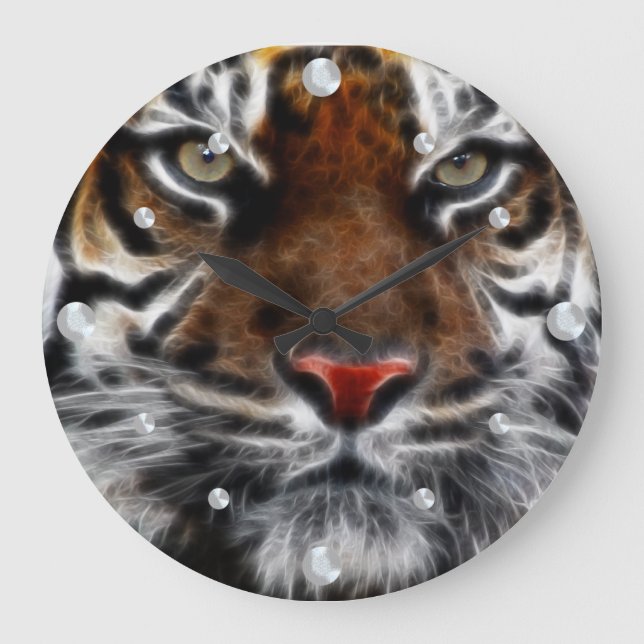Bengal Tiger Fractal  Wall Clock (Front)