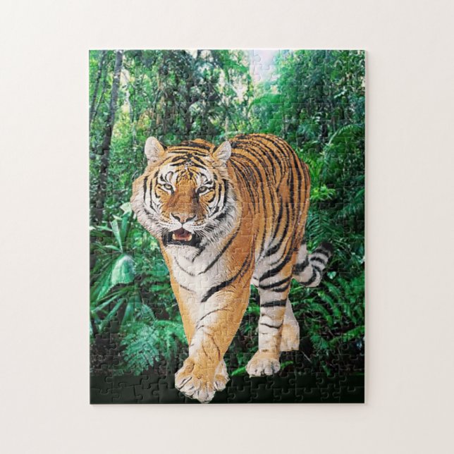 BENGAL TIGER IN JUNGLE JIGSAW PUZZLE (Vertical)
