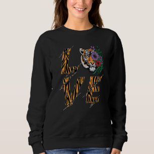 Bengal Tiger Love Flower Sweatshirt