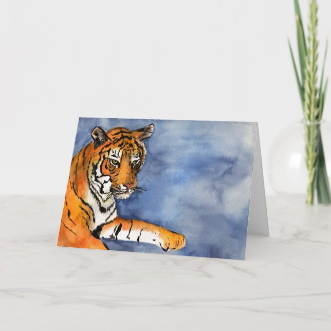 Bengal Tiger Painting Greeting or Note Cards (Front)