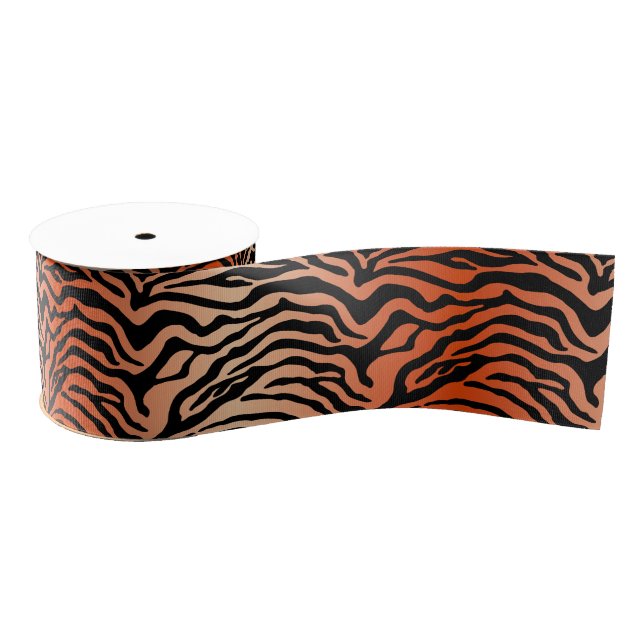Bengal tiger print  grosgrain ribbon (Spool)