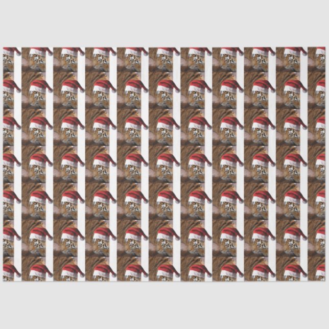 Bengal Tiger Santa Claus Tissue Paper (Front)