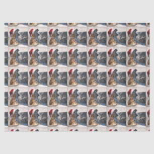 Bengal Tiger Santa Claus Tissue Paper