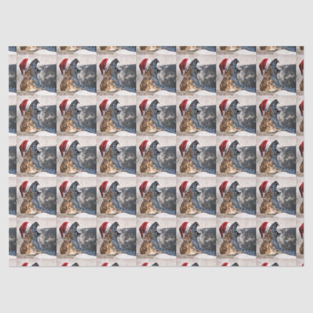 Bengal Tiger Santa Claus Tissue Paper (Front)