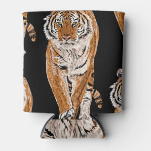 Bengal Tiger Sketch: Vintage Animal Print Can Cooler