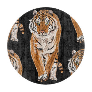 Bengal Tiger Sketch: Vintage Animal Print Cutting Board