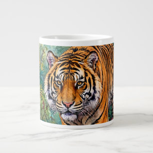 Bengal Tiger Vibrant Bamboo Jungle Large Coffee Mug