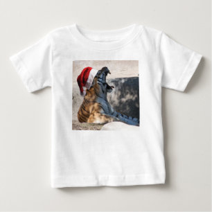Bengal Tiger wearing a Santa Hat for Christmas Baby T-Shirt