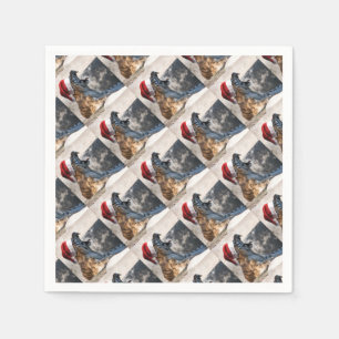 Bengal Tiger wearing a Santa Hat for Christmas Napkin