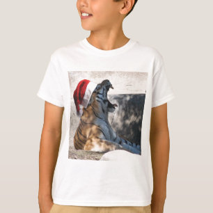 Bengal Tiger with a Santa Hat T-Shirt