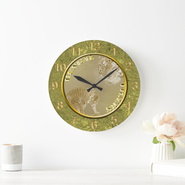 Bengal Tigers Gold Coin, Lge Wall Clock (Home)