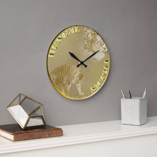 Bengal Tigers Gold Coin, Wall Clock