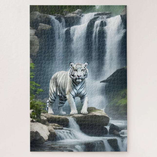 Bengal White Tiger in Nature  Jigsaw Puzzle (Vertical)
